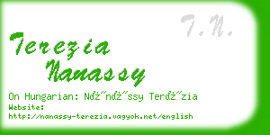 terezia nanassy business card